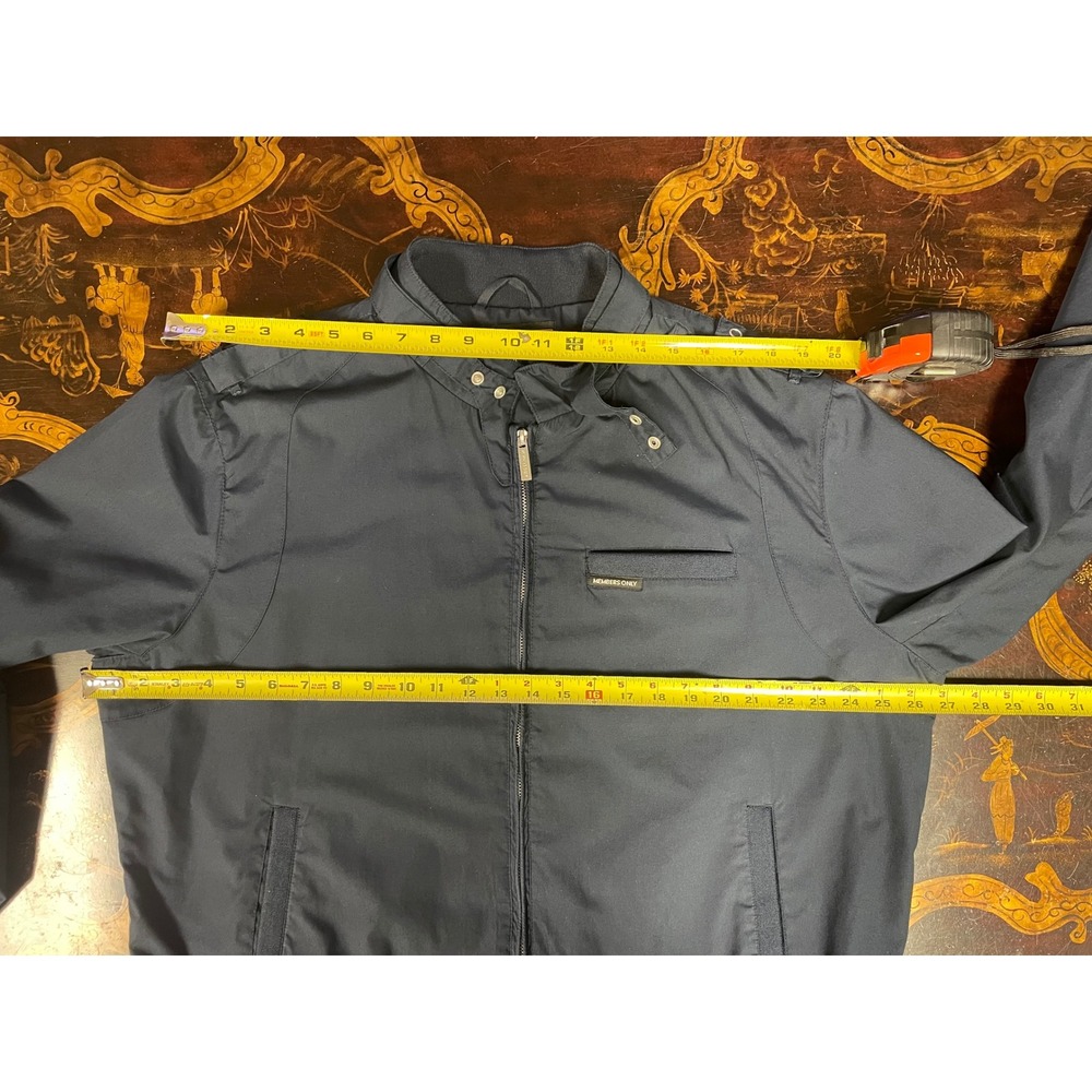 Members Only Mens Navy Blue Iconic Racer Bomber Jacket Full Zip Classic Chic XXL - Picture 5 of 13
